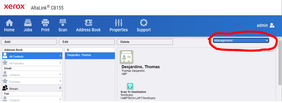 Xerox Upload Contacts 3